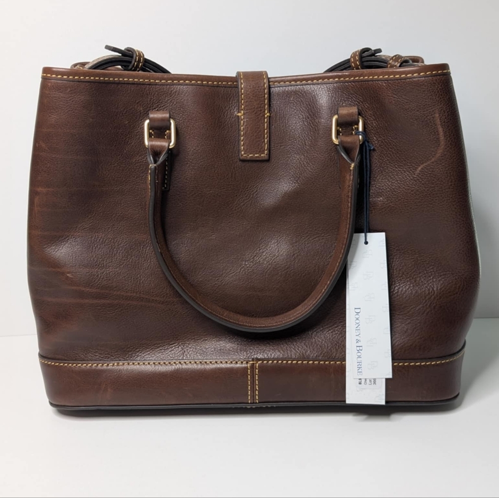 Dooney Bourke Handbag Perry Chestnut Florentine Leather Satchel Tote W/ Dust Bag
